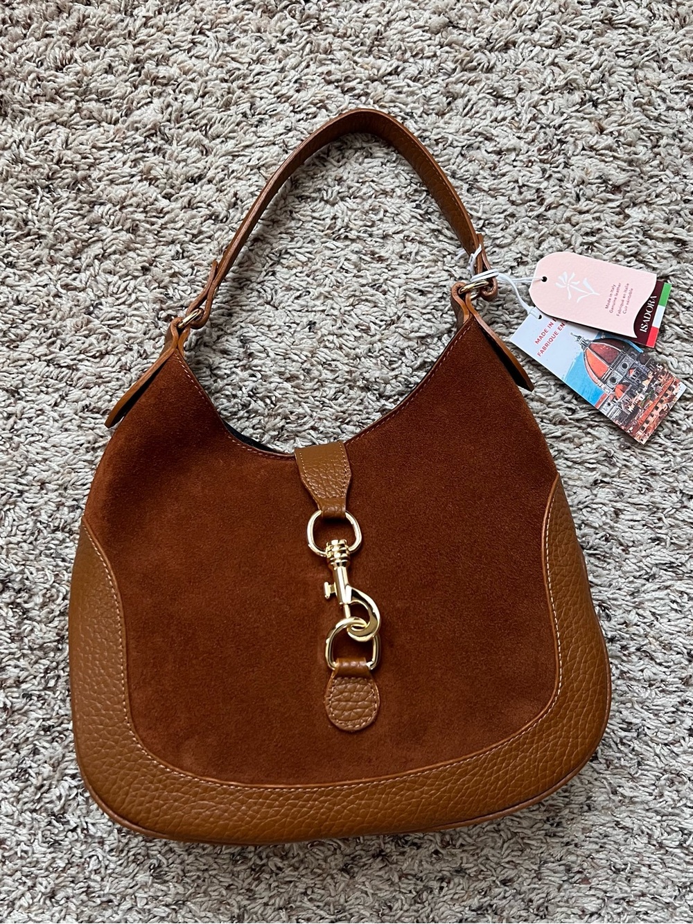 Isadora Norina Italian Suede Leather
Hobo Shoulder Bag